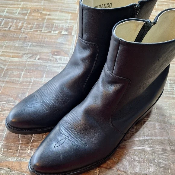 DURANGO TR820 Black Leather Side Zip Boots Men 13D Western Dress Boot Short
